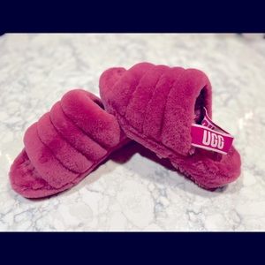 Ugg Fluff Yeah! dark pink slides size 8  So fun, So Fluffy